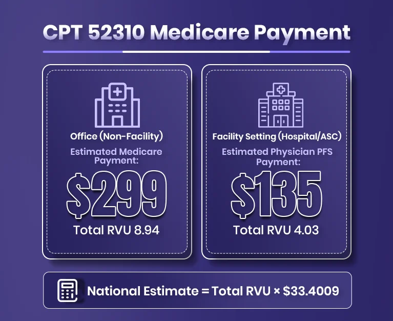 Medicare Pays for CPT Code 52310